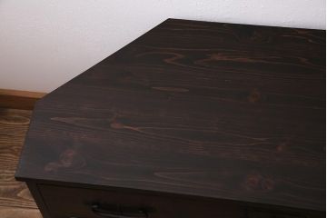 ラフジュ工房オリジナル　古金具リメイク　前板栗材　ヒノキ材　フラップダウン扉が使いやすい和モダンなコーナーテレビ台(キャビネット、テレビボード、収納棚)(R-044727)