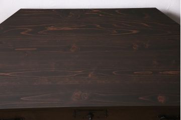 ラフジュ工房オリジナル　古金具リメイク　前板栗材　ヒノキ材　フラップダウン扉が使いやすい和モダンなコーナーテレビ台(キャビネット、テレビボード、収納棚)(R-044727)