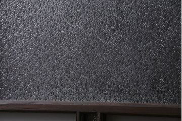 アンティーク建具　昭和初期　ダイヤガラス・すりガラス　大正ロマンの香り漂うシックなガラス戸1枚(引き戸)(R-044729)