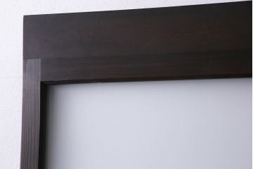 アンティーク建具　昭和初期　ダイヤガラス・すりガラス　大正ロマンの香り漂うシックなガラス戸1枚(引き戸)(R-044729)