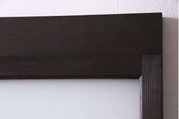 アンティーク建具　昭和初期　ダイヤガラス・すりガラス　大正ロマンの香り漂うシックなガラス戸1枚(引き戸)(R-044729)