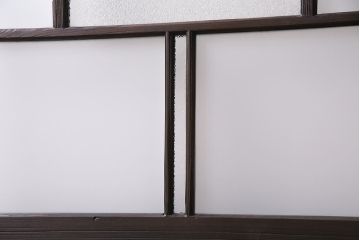 アンティーク建具　昭和初期　ダイヤガラス・すりガラス　大正ロマンの香り漂うシックなガラス戸1枚(引き戸)(R-044729)