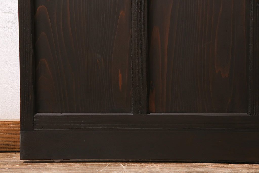 アンティーク建具　昭和初期　ダイヤガラス・すりガラス　大正ロマンの香り漂うシックなガラス戸1枚(引き戸)(R-044729)