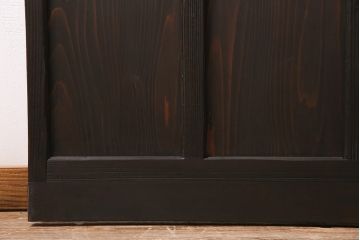 アンティーク建具　昭和初期　ダイヤガラス・すりガラス　大正ロマンの香り漂うシックなガラス戸1枚(引き戸)(R-044729)