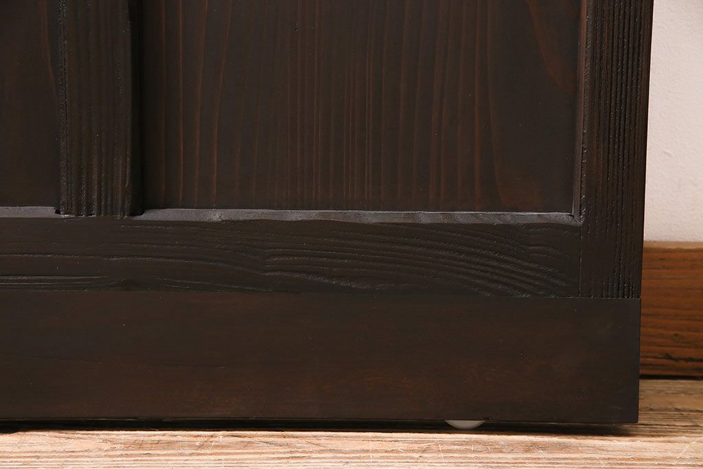 アンティーク建具　昭和初期　ダイヤガラス・すりガラス　大正ロマンの香り漂うシックなガラス戸1枚(引き戸)(R-044729)