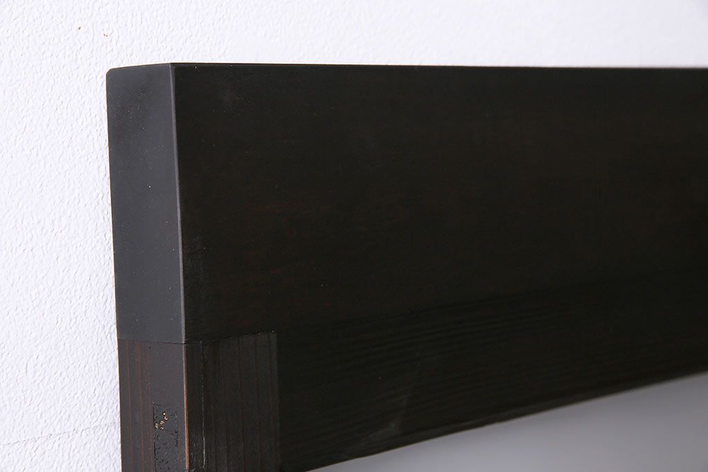 アンティーク建具　昭和初期　ダイヤガラス・すりガラス　大正ロマンの香り漂うシックなガラス戸1枚(引き戸)(R-044729)