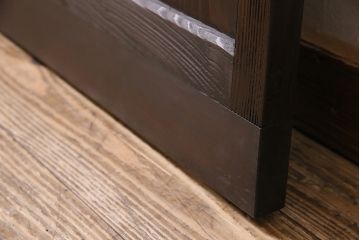 アンティーク建具　昭和初期　ダイヤガラス・すりガラス　大正ロマンの香り漂うシックなガラス戸1枚(引き戸)(R-044729)