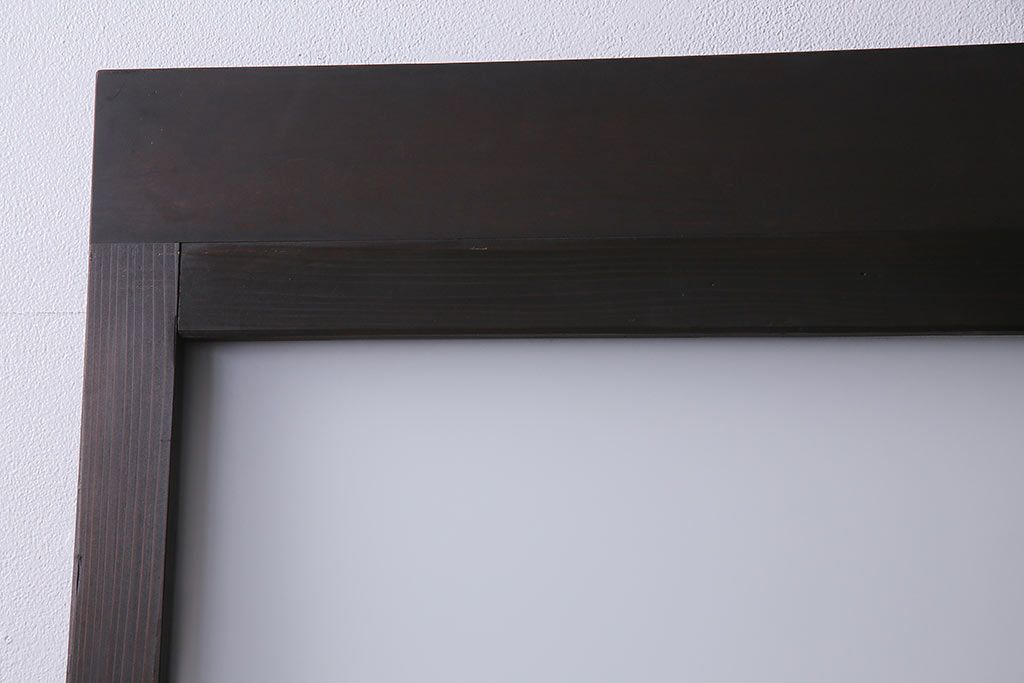 アンティーク建具　昭和初期　ダイヤガラス・すりガラス　大正ロマンの香り漂うシックなガラス戸1枚(引き戸)(R-044729)