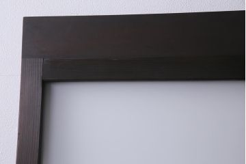 アンティーク建具　昭和初期　ダイヤガラス・すりガラス　大正ロマンの香り漂うシックなガラス戸1枚(引き戸)(R-044729)