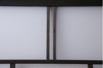 アンティーク建具　昭和初期　ダイヤガラス・すりガラス　大正ロマンの香り漂うシックなガラス戸1枚(引き戸)(R-044729)