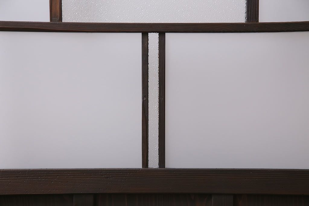 アンティーク建具　昭和初期　ダイヤガラス・すりガラス　大正ロマンの香り漂うシックなガラス戸1枚(引き戸)(R-044729)