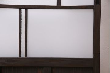 アンティーク建具　昭和初期　ダイヤガラス・すりガラス　大正ロマンの香り漂うシックなガラス戸1枚(引き戸)(R-044729)