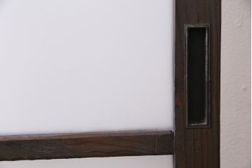 アンティーク建具　昭和初期　ダイヤガラス・すりガラス　大正ロマンの香り漂うシックなガラス戸1枚(引き戸)(R-044729)