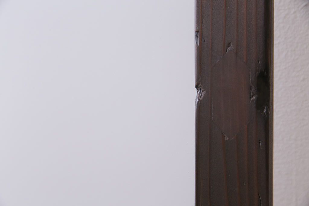 アンティーク建具　昭和初期　ダイヤガラス・すりガラス　大正ロマンの香り漂うシックなガラス戸1枚(引き戸)(R-044729)