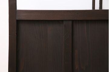 アンティーク建具　昭和初期　ダイヤガラス・すりガラス　大正ロマンの香り漂うシックなガラス戸1枚(引き戸)(R-044729)