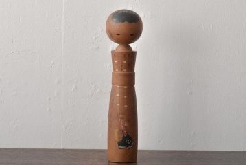 古い　花巻こけし　29.5cm　宮沢賢治　「雨ニモ負ケズ」　詩入(郷土玩具)(R-044735)