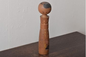 古い　花巻こけし　29.5cm　宮沢賢治　「雨ニモ負ケズ」　詩入(郷土玩具)(R-044735)