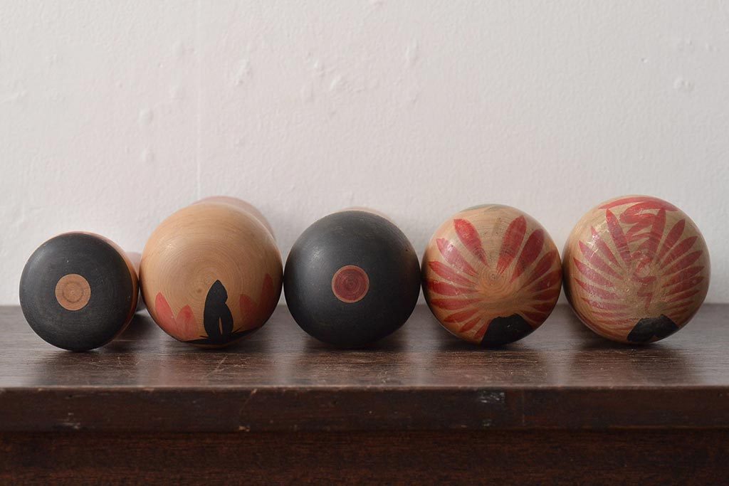 古い　伝統こけし10本(郷土玩具、桜井コウ、清、岩本芳蔵、毛利専蔵)(R-044738)