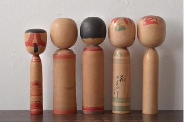 古い　伝統こけし10本(郷土玩具、桜井コウ、清、岩本芳蔵、毛利専蔵)(R-044738)