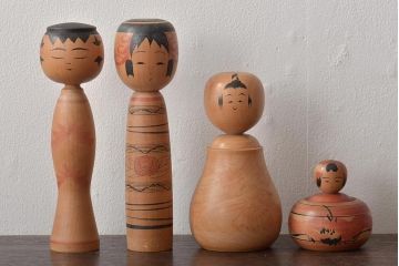 古い　伝統こけし13本(郷土玩具、鳴子忠市、英裕、高長、会津徳寿)(R-044739)