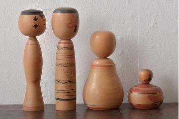 古い　伝統こけし13本(郷土玩具、鳴子忠市、英裕、高長、会津徳寿)(R-044739)