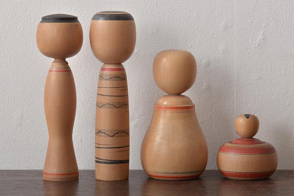 古い　伝統こけし13本(郷土玩具、鳴子忠市、英裕、高長、会津徳寿)(R-044739)