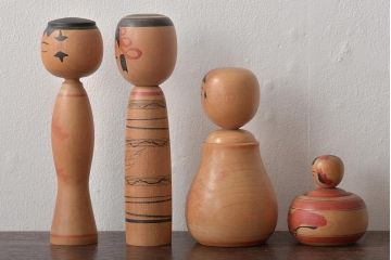 古い　伝統こけし13本(郷土玩具、鳴子忠市、英裕、高長、会津徳寿)(R-044739)