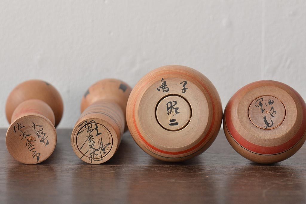 古い　伝統こけし13本(郷土玩具、鳴子忠市、英裕、高長、会津徳寿)(R-044739)