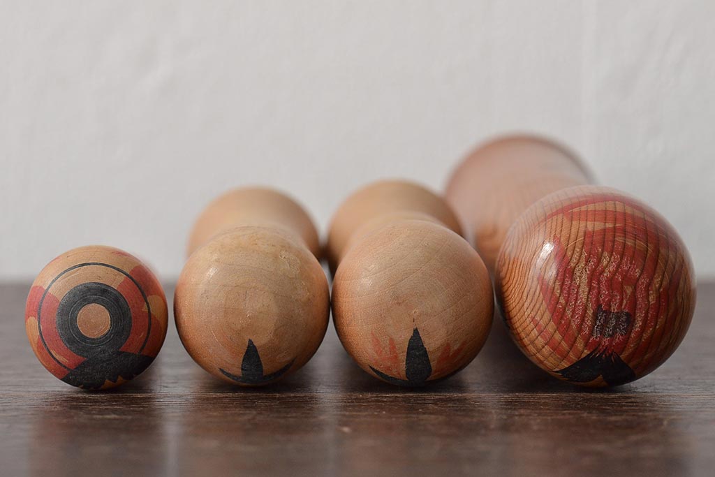 古い　伝統こけし13本(郷土玩具、鳴子忠市、英裕、高長、会津徳寿)(R-044739)