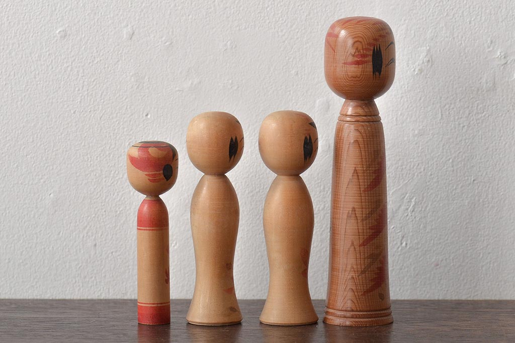 古い　伝統こけし13本(郷土玩具、鳴子忠市、英裕、高長、会津徳寿)(R-044739)