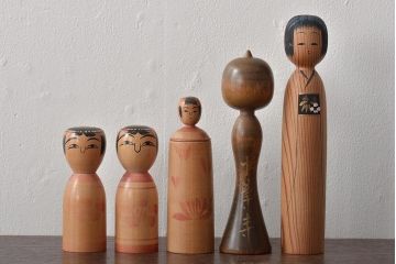 古い　伝統こけし13本(郷土玩具、鳴子忠市、英裕、高長、会津徳寿)(R-044739)