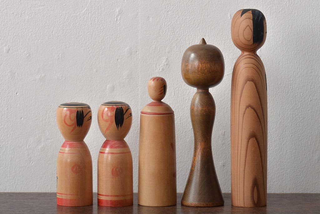 古い　伝統こけし13本(郷土玩具、鳴子忠市、英裕、高長、会津徳寿)(R-044739)