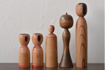 古い　伝統こけし13本(郷土玩具、鳴子忠市、英裕、高長、会津徳寿)(R-044739)