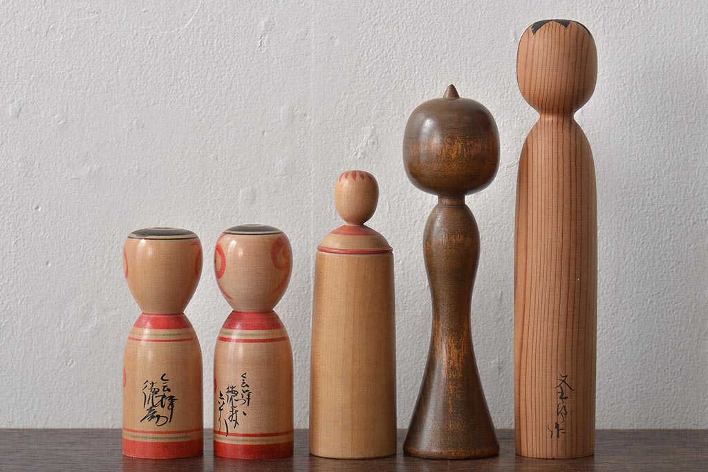 古い　伝統こけし13本(郷土玩具、鳴子忠市、英裕、高長、会津徳寿)(R-044739)