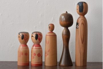 古い　伝統こけし13本(郷土玩具、鳴子忠市、英裕、高長、会津徳寿)(R-044739)