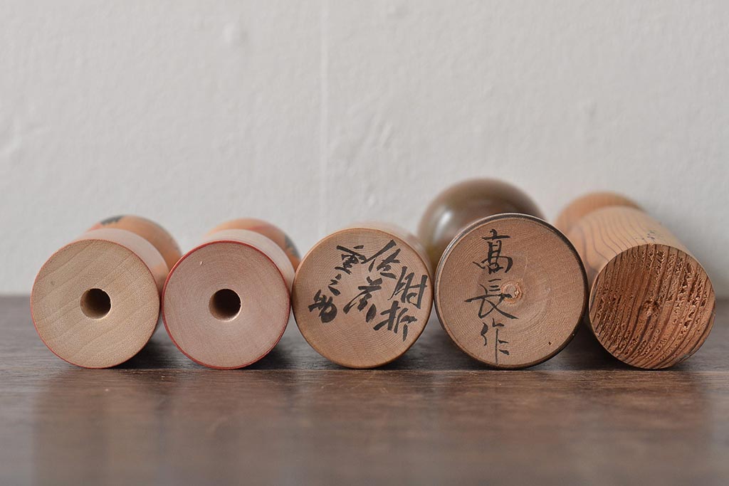 古い　伝統こけし13本(郷土玩具、鳴子忠市、英裕、高長、会津徳寿)(R-044739)