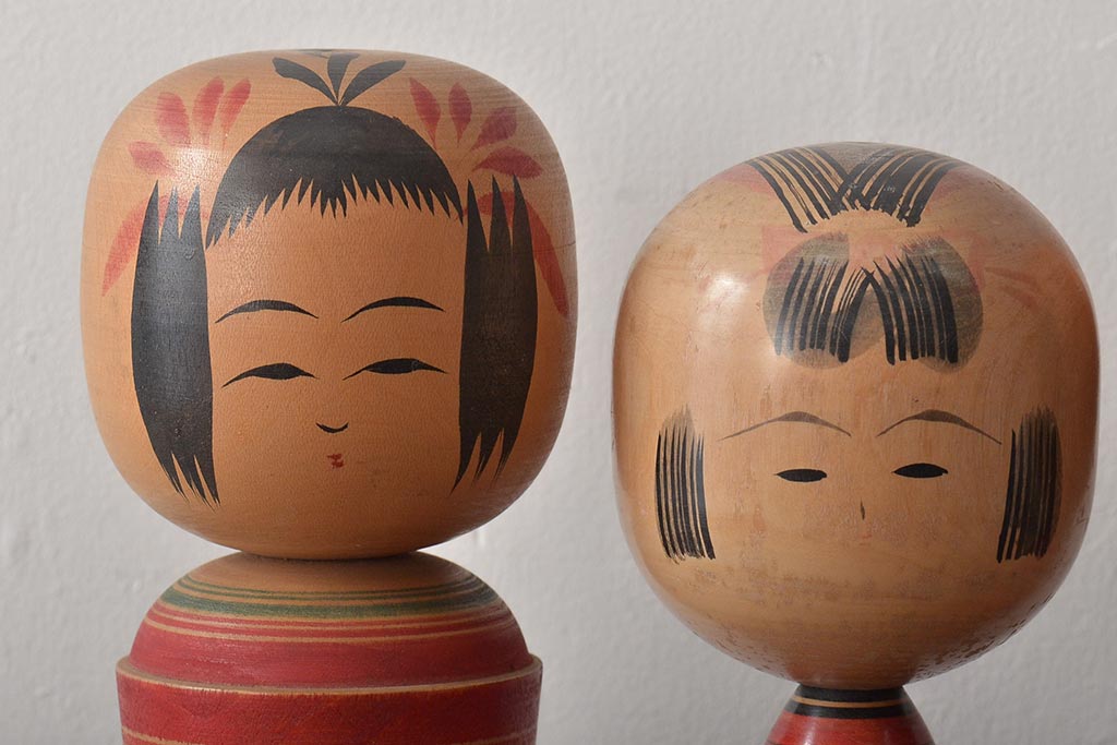 古い　伝統こけし5本(郷土玩具、英裕、阿部国敏、靖など)(R-044740)