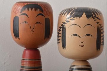 古い　伝統こけし5本(郷土玩具、英裕、阿部国敏、靖など)(R-044740)