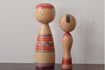 古い　伝統こけし9本(郷土玩具、アイヌ、弥治郎系、郷土玩具)(R-044741)