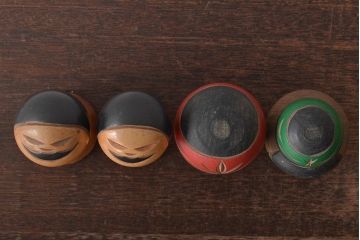 古い　伝統こけし9本(郷土玩具、アイヌ、弥治郎系、郷土玩具)(R-044741)