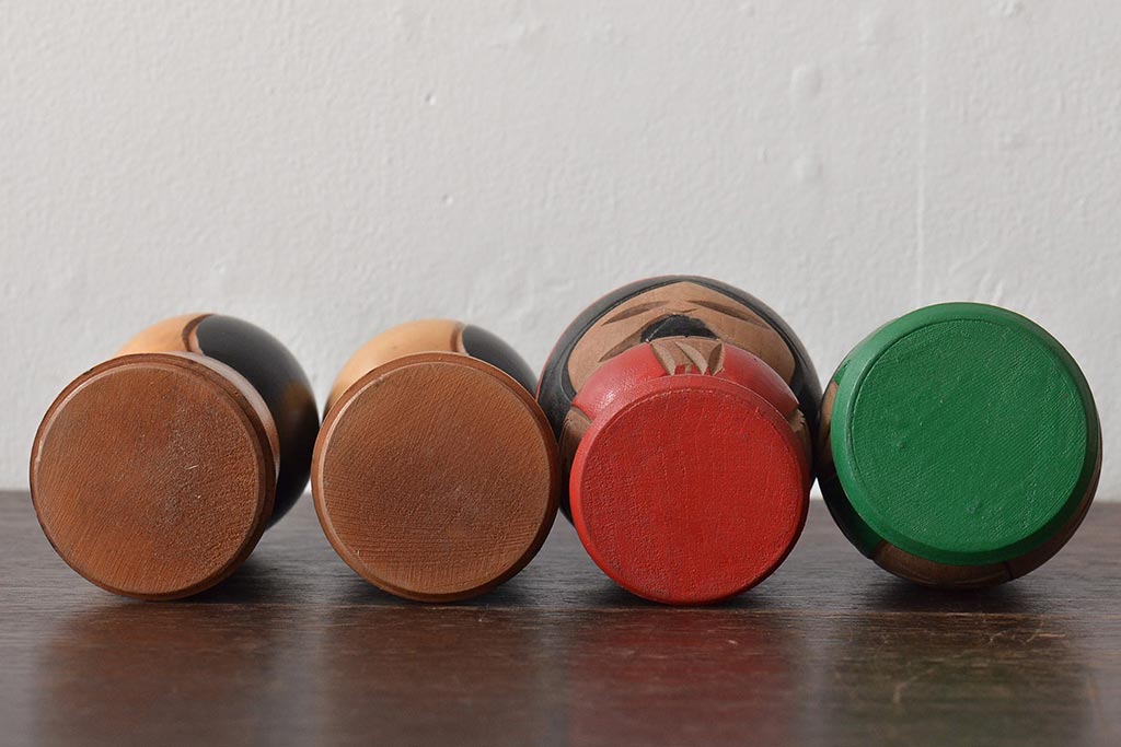 古い　伝統こけし9本(郷土玩具、アイヌ、弥治郎系、郷土玩具)(R-044741)