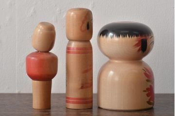 古い　伝統こけし9本(郷土玩具、アイヌ、弥治郎系、郷土玩具)(R-044741)