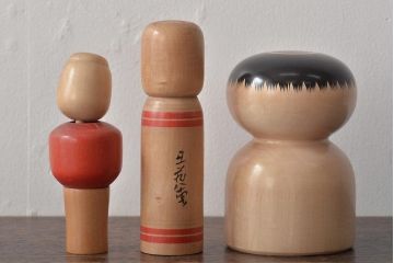 古い　伝統こけし9本(郷土玩具、アイヌ、弥治郎系、郷土玩具)(R-044741)