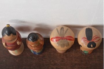 古い　伝統こけし7本(はしめ、かつら、春男、郷土玩具)(R-044742)