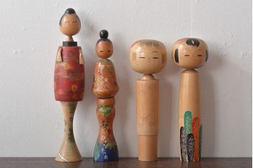 古い　伝統こけし7本(はしめ、かつら、春男、郷土玩具)(R-044742)