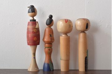 古い　伝統こけし7本(はしめ、かつら、春男、郷土玩具)(R-044742)