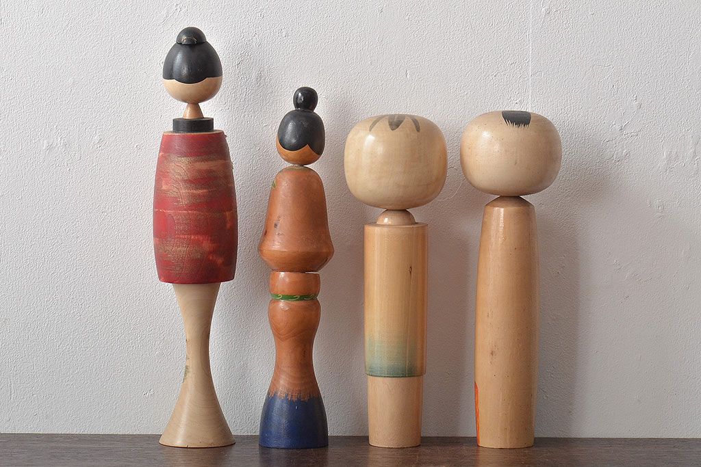 古い　伝統こけし7本(はしめ、かつら、春男、郷土玩具)(R-044742)
