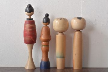古い　伝統こけし7本(はしめ、かつら、春男、郷土玩具)(R-044742)