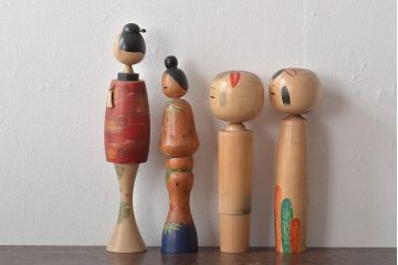 古い　伝統こけし7本(はしめ、かつら、春男、郷土玩具)(R-044742)