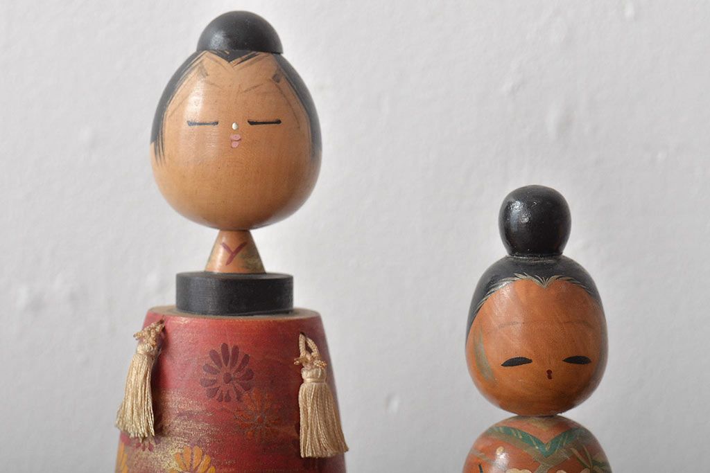 古い　伝統こけし7本(はしめ、かつら、春男、郷土玩具)(R-044742)